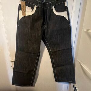 RUSSO UNDERGROUND DENIM Y2K Dark Rinse Relaxed Straight Jeans-40 x32 NWT
